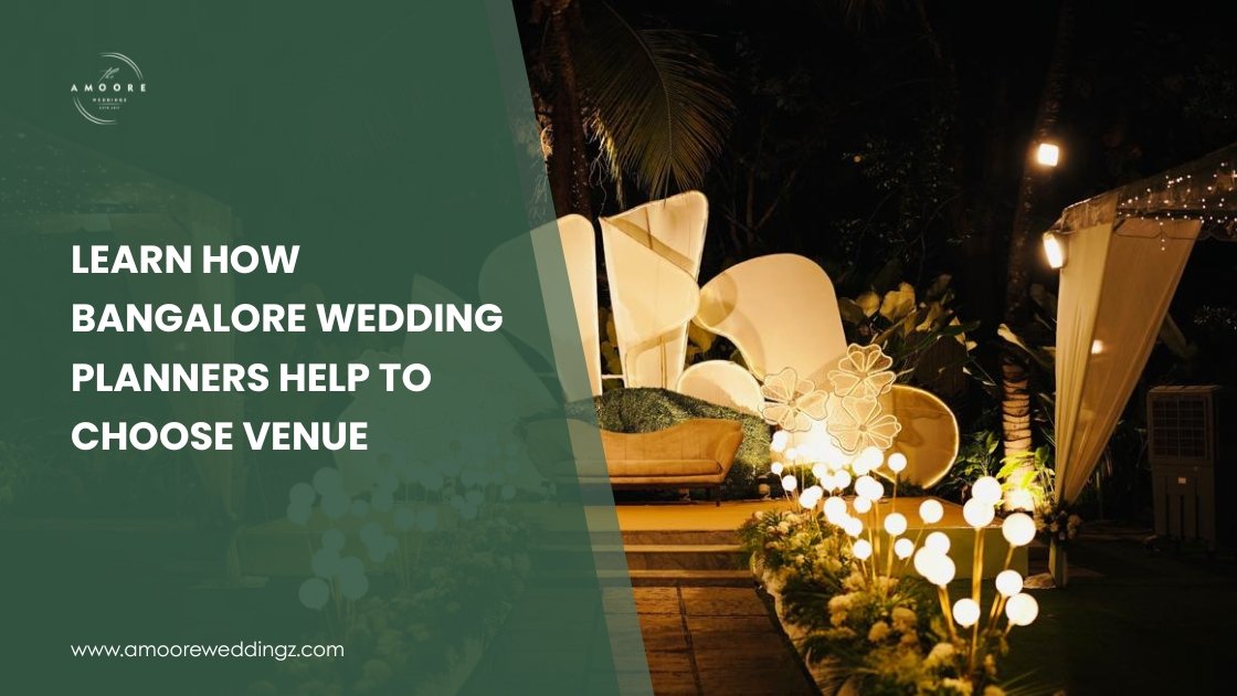 Night wedding venue in Bangalore with modern floral stage decor, curated by top wedding planners