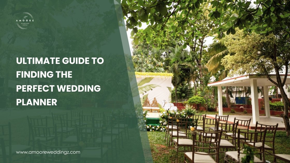 Outdoor wedding setup with natural greenery, floral stage decor, and arranged seating, ideal for couples seeking the best wedding planner for a garden ceremony.
