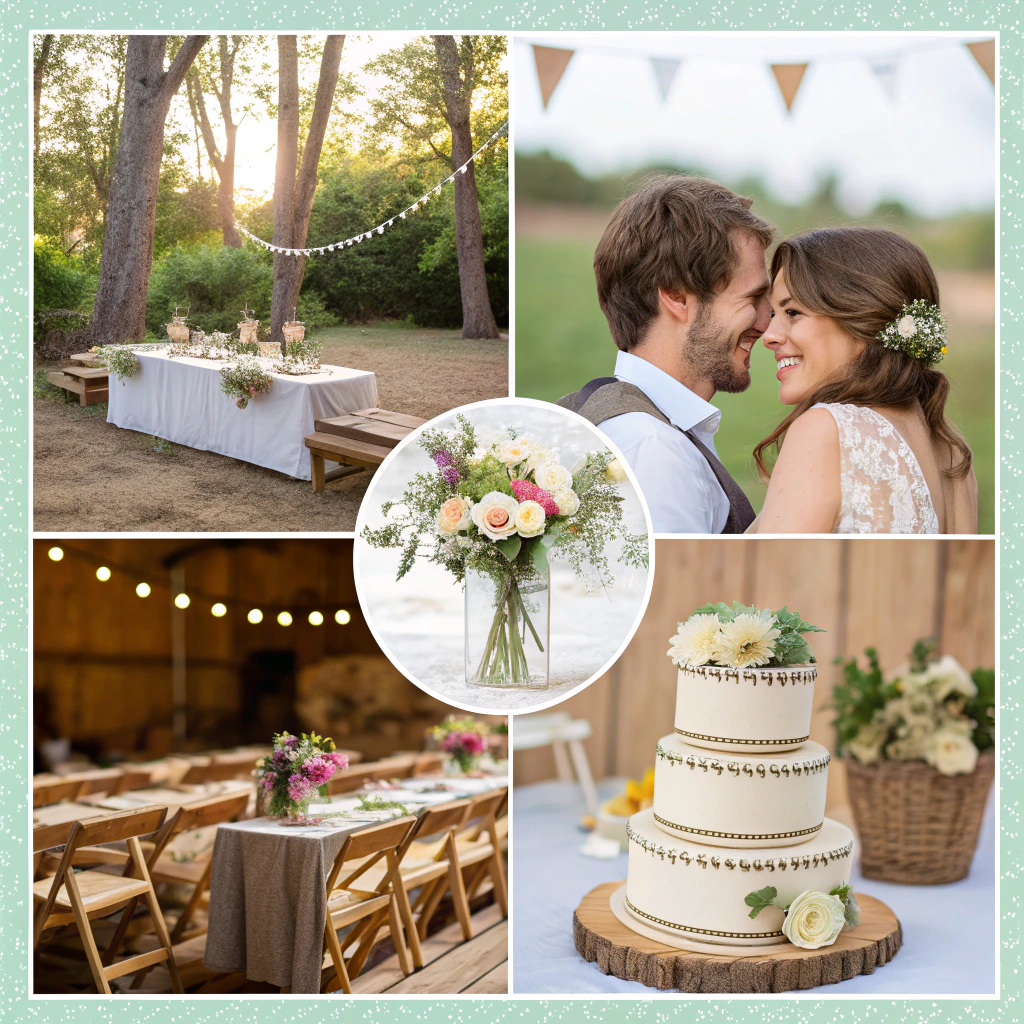 affordable-wedding-ideas-collage-with-décor-and-small-venue-setups